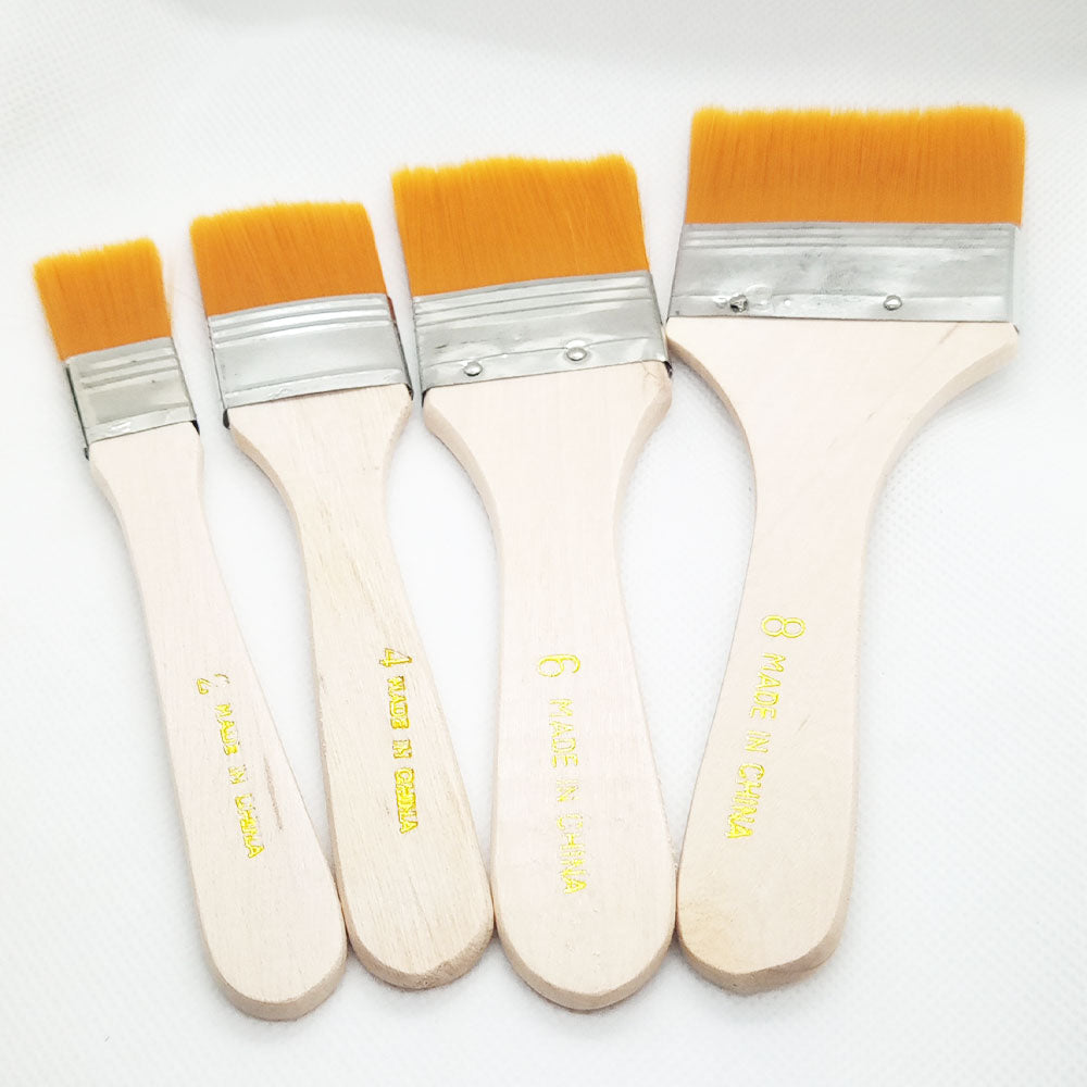 4pcs Wide & Thin Gesso Paint Brush Set