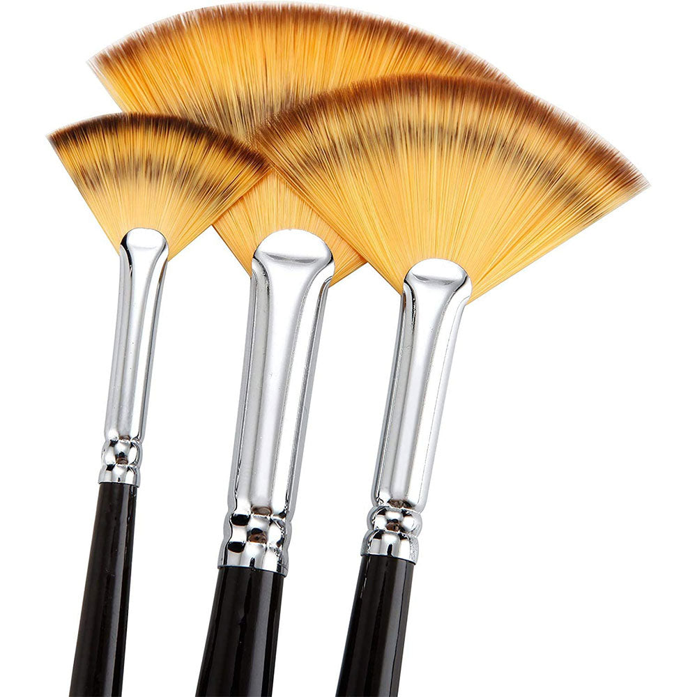 3 Pcs Artist Paint Fan Brush Set