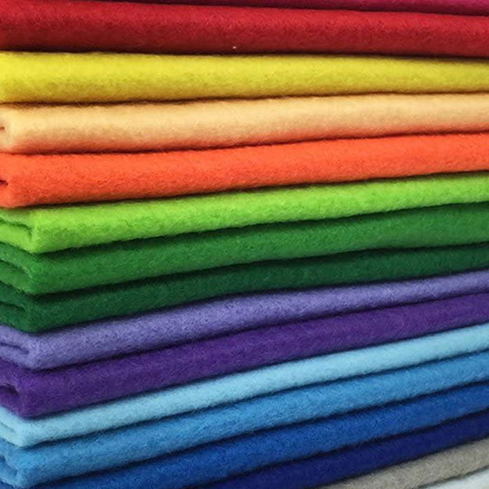 Pack Of 24 - Plain Felt Fabric Sheets - (4X4 Inches)