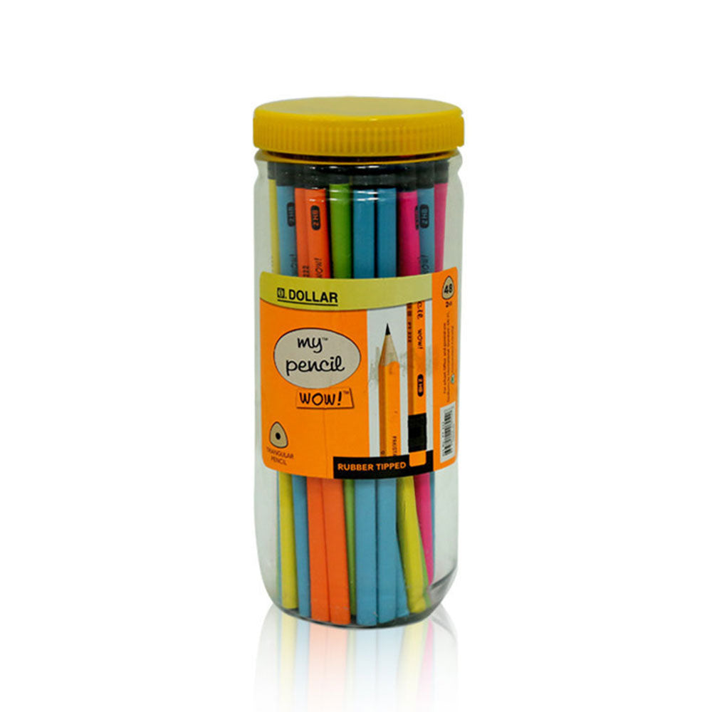 Pack Of 4 Pcs Set - 48 Pcs My Pencil Jar - 45 Pcs Kidco Erasers -24 Pcs Oro Colour Pencils - 50 Pcs Kita Sharpners
