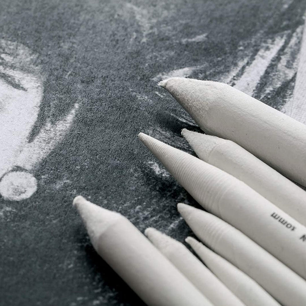 Mont Marte 7 Pieces Set Charcoal Blender Blending Stump Pastels & Tortillion For Sketch Drawing