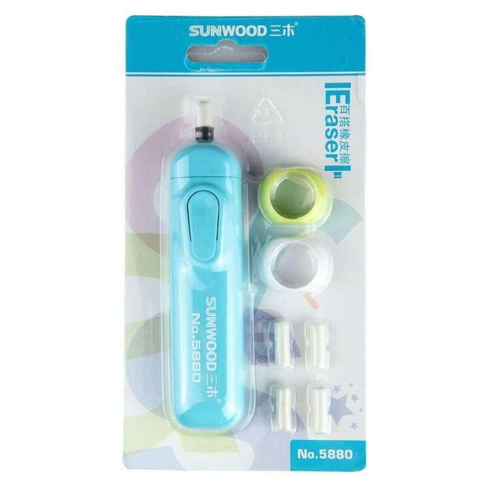Sunwood 5880 Pack Of 2- Electric Eraser & Rubber For School Stationery & Office & Drawing & Sketch