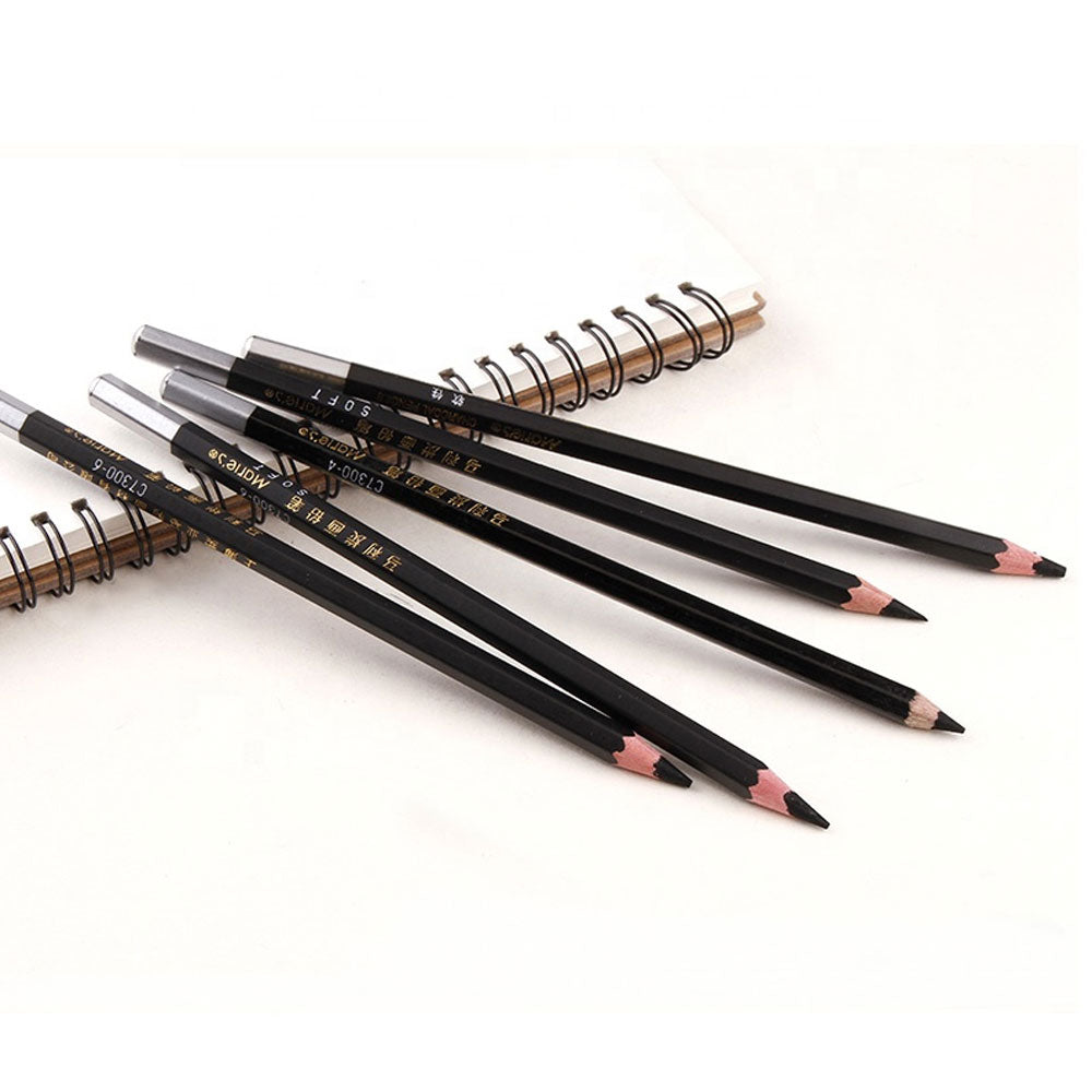 Pack Of 6 - Charcoal Pencils - Hard