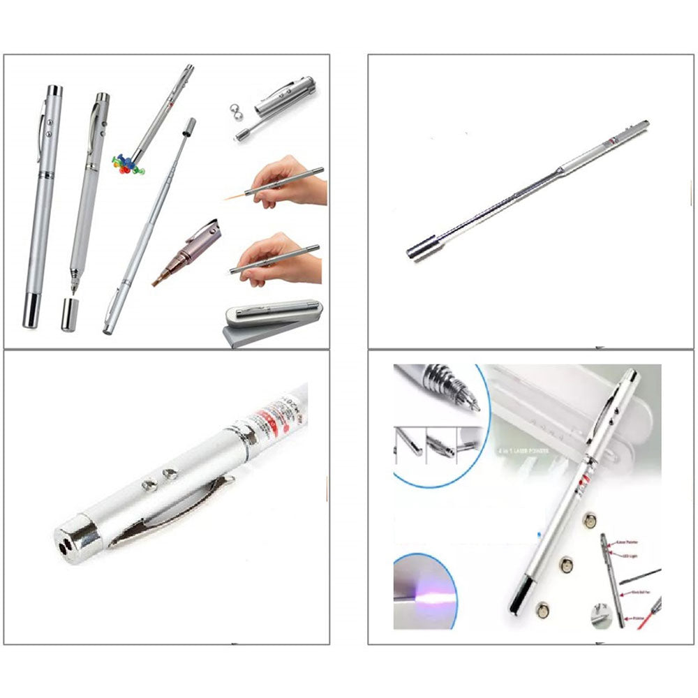 7 In 1 Multipurpose Antenna Pen Torch Teaching Pointer Flash Light Magnet In Steel Gift Box