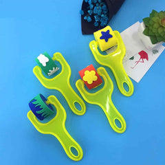 4pcs Sponge Roller Brush Set  (Flowers & Star Shapes)