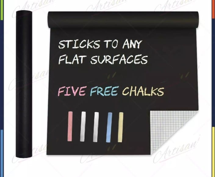Blackboard Vinyl Sticker With 5 Chalk Size ( 24 x 60 inches)