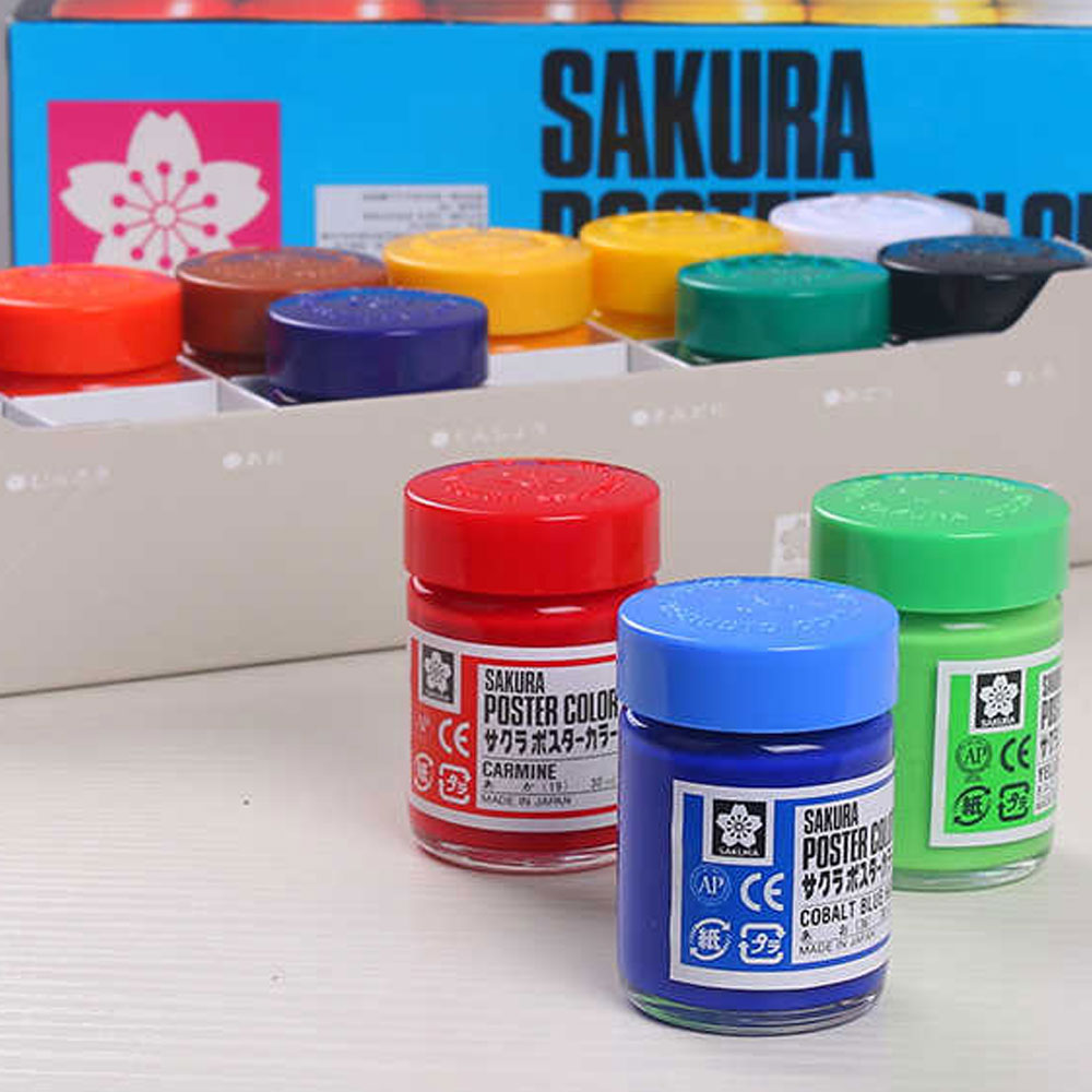 Sakura Poster Colour Paints 12 Color Set