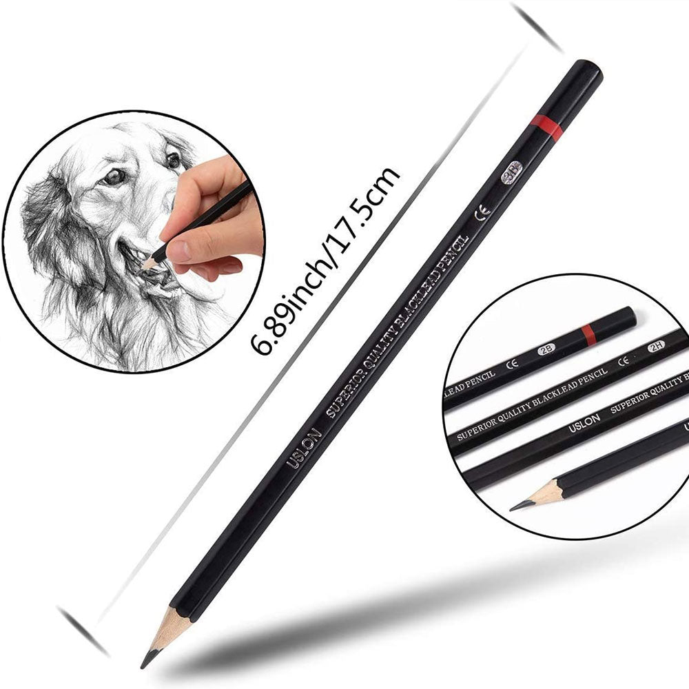 Drawing Set Sizes 12pcs Professional sketch drawing art pencil set (sizes 8B to 2H ...