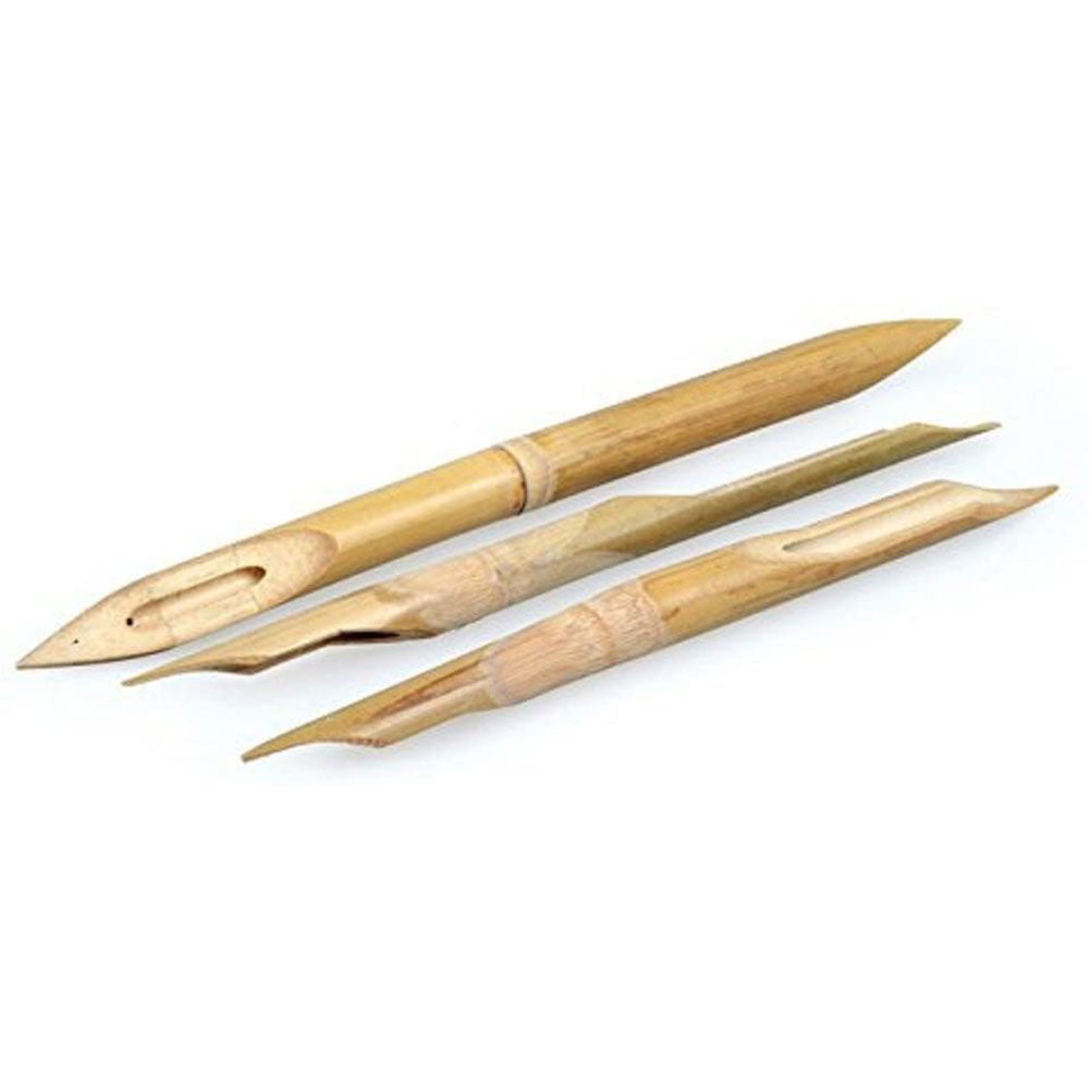 Set Of 3 Bamboo Reed Calligraphy Pens