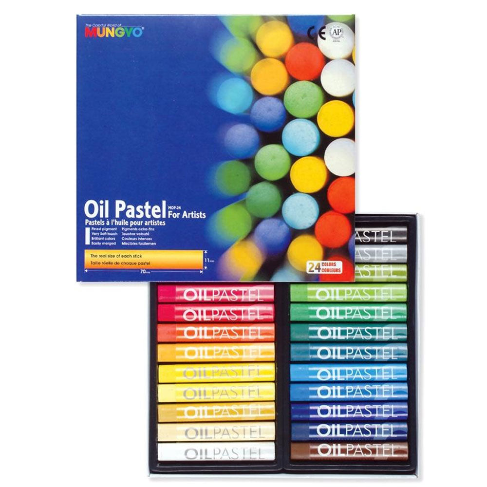 Mungyo Oil Pastel Crayons Mop - 24 Colors