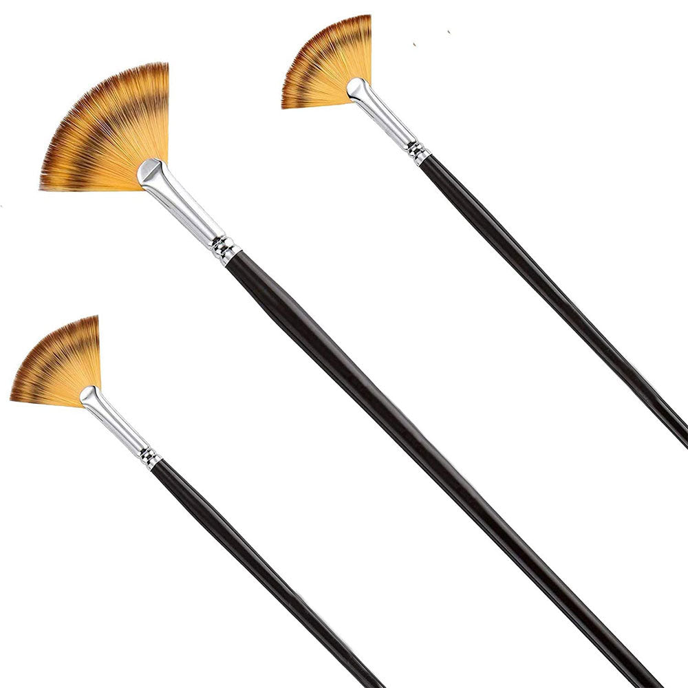 3 Pcs Artist Paint Fan Brush Set