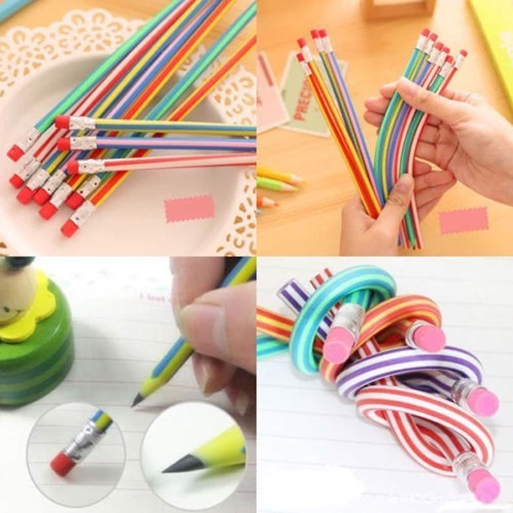 10 Pcs Colorful Magic Bendy Flexible Soft Pencil With Eraser