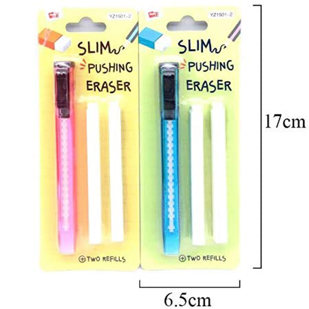 Lovely Creative Utility Cutter Shape Slim Pushing Eraser With Two Refills Tombow Mono Zero