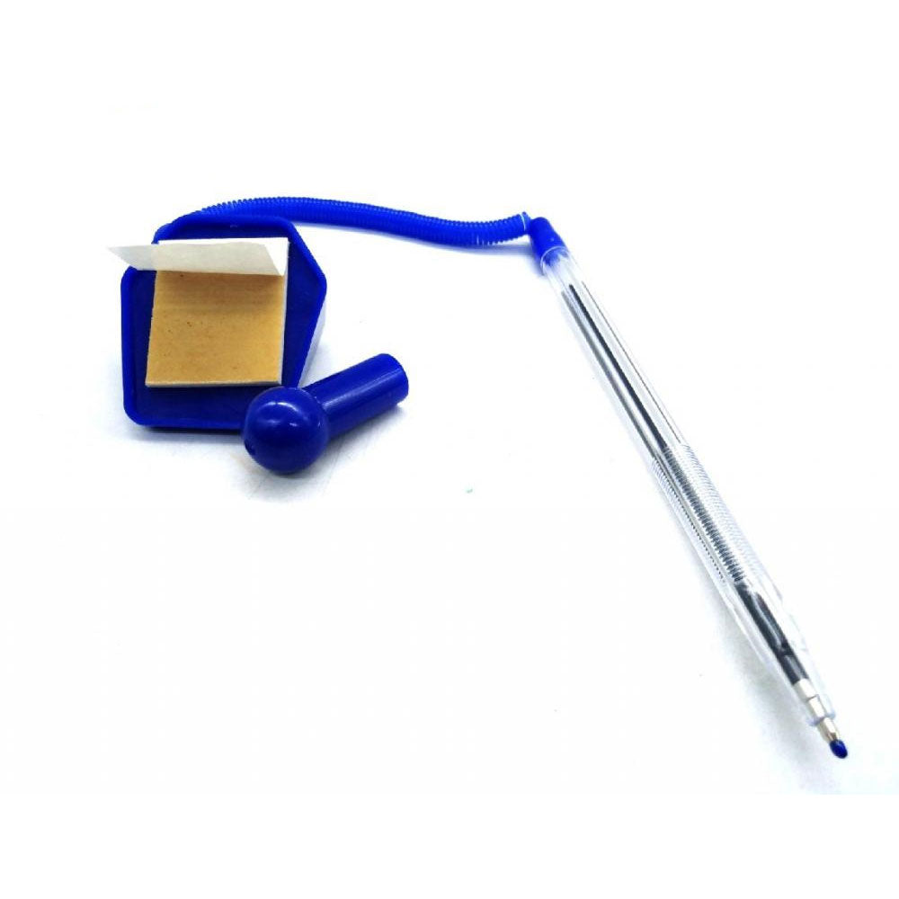 1Pc Table Holder Ball Point Pen With Holder 0.7 Mm - Blue