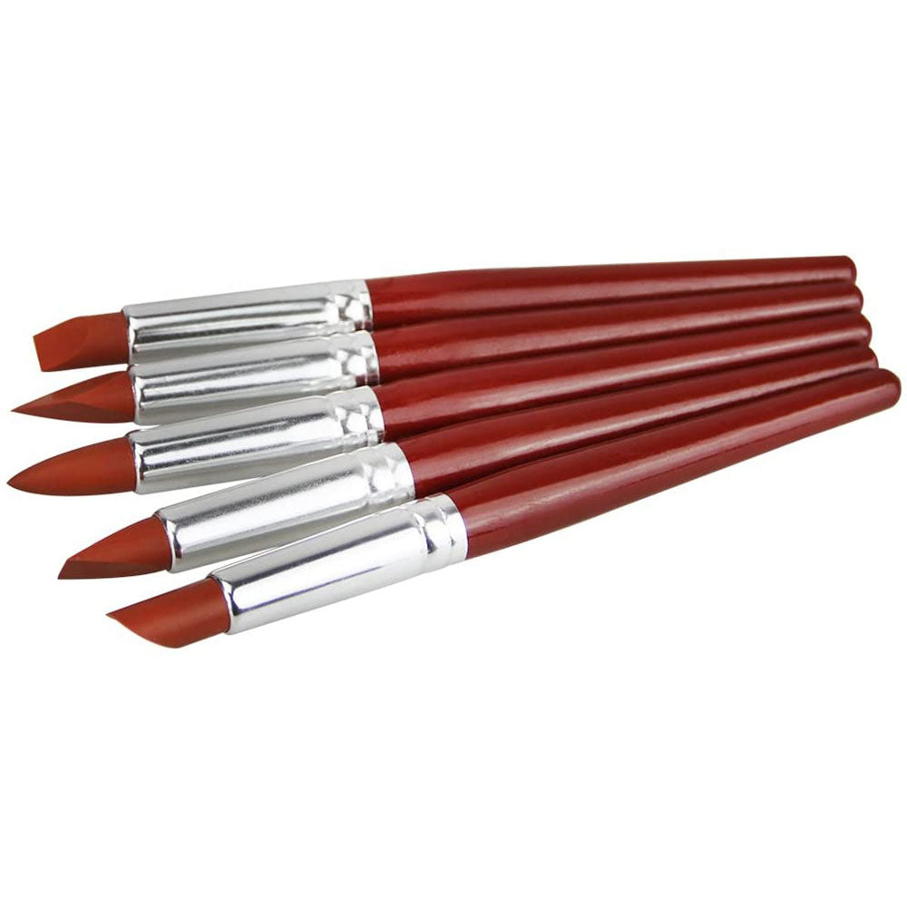 5Pcs Professional Silicone Rubber Tip Paint Brushes Set