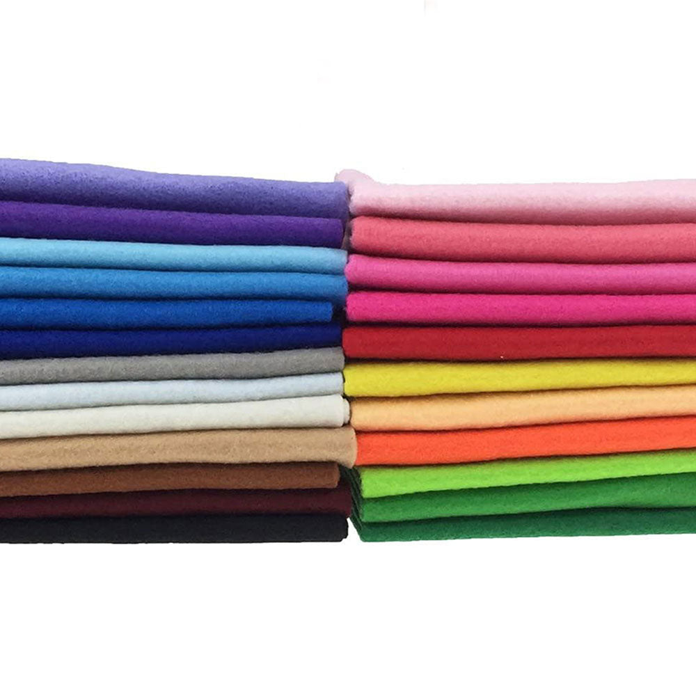 Pack Of 24 - Plain Felt Fabric Sheets - (4X4 Inches)