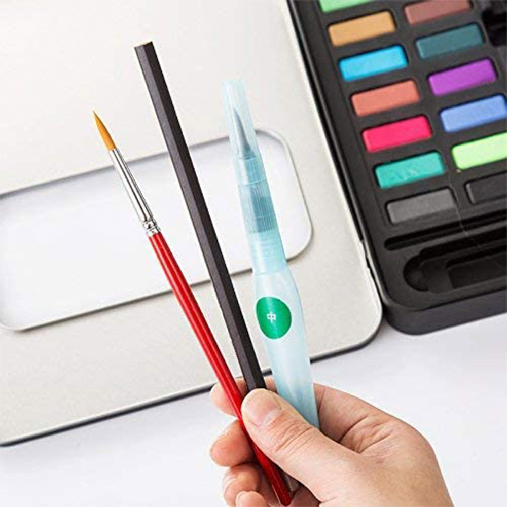 W-3600 Giorgione 36 Colors Solid Watercolor Paints With Painting Brush In Sponge Tin Box