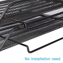 Heavy Duty Metal 2 Tier Desktop Document Letter Tray - Black