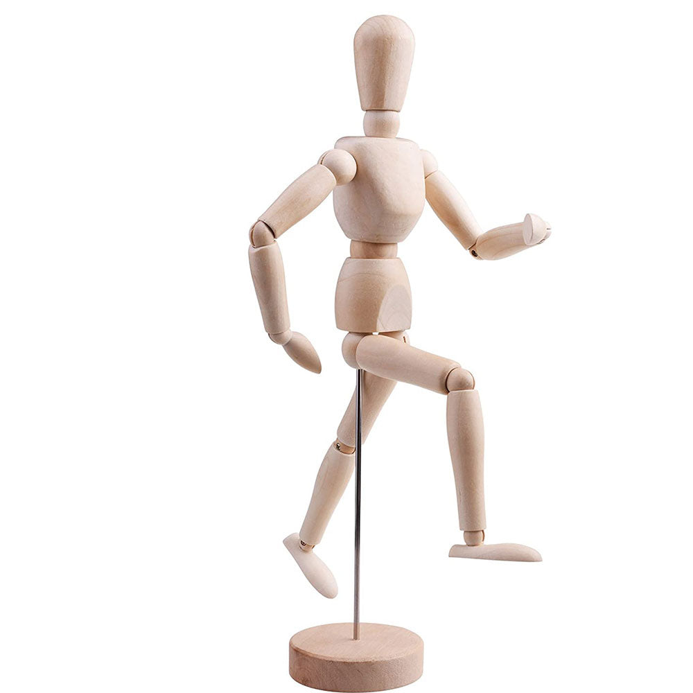 Wood 12 Artist Drawing Manikin Articulated Mannequin With Base And Flexible Body