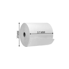 Pack of 6 - POS Thermal Printer Roll 57mm x 20 meter for Food Panda Machine Thermal Roll